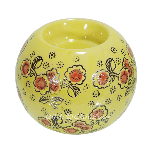 2x Teelichthalter Keramik Kerzenhalter rot/blau gelb/rot 4178c